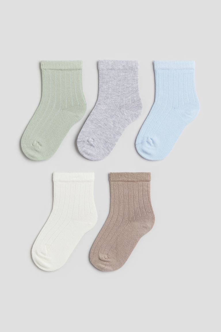 5 упаковок вязаных носков H&M, зеленый
