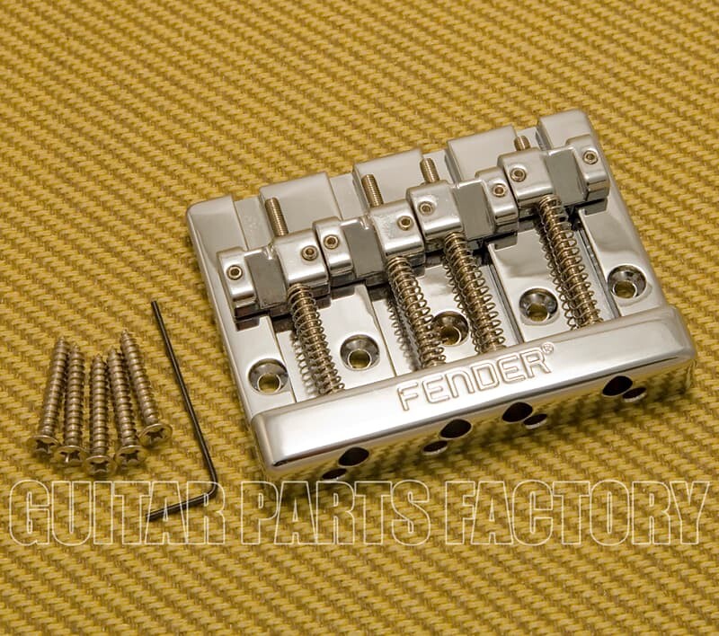 

099-4407-000 Подлинный 4-струнный бридж Fender Block Logo High Mass Bass Genuine Fender 4-string Block Logo High Mass Bass Bridge