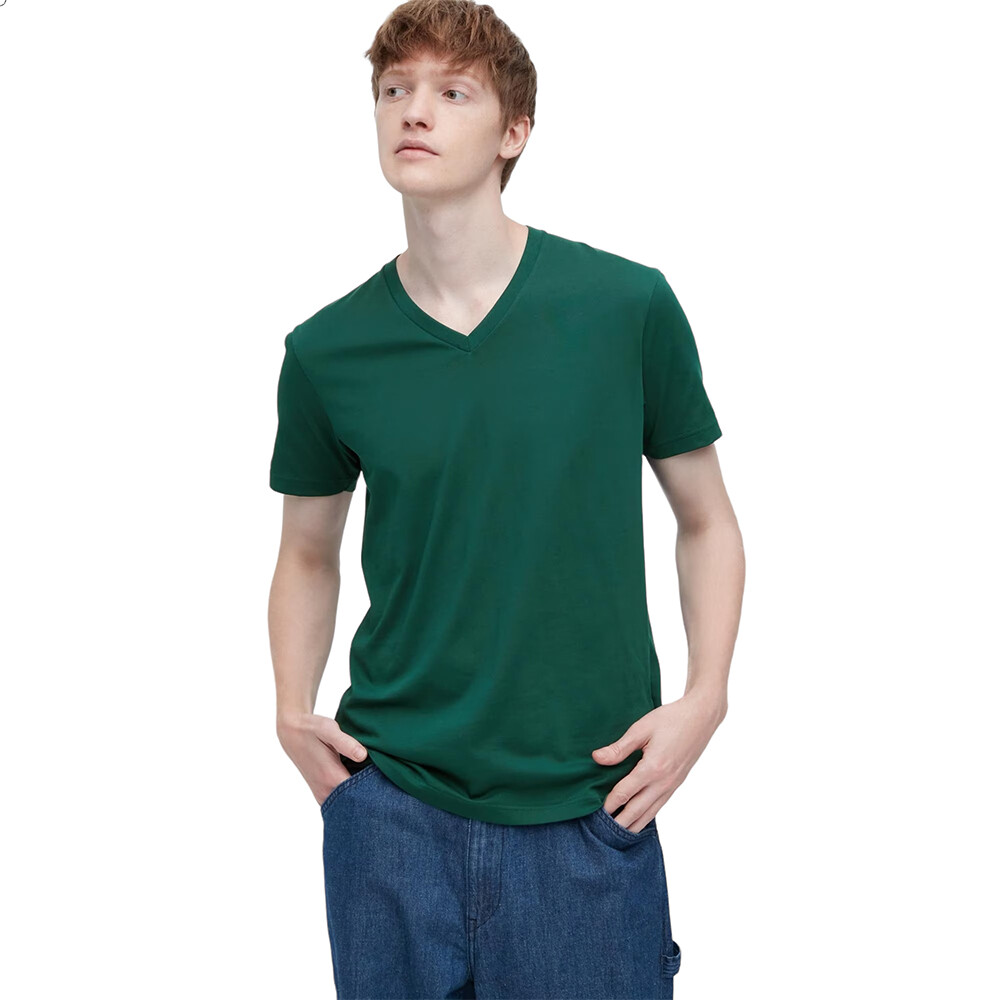 

Футболка Uniqlo Dry Color V-Neck Short-Sleeve, темно-зеленый