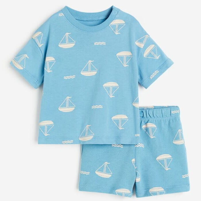 

Комплект шорт H&M Cotton Boats, 2 предмета, синий/кремовый