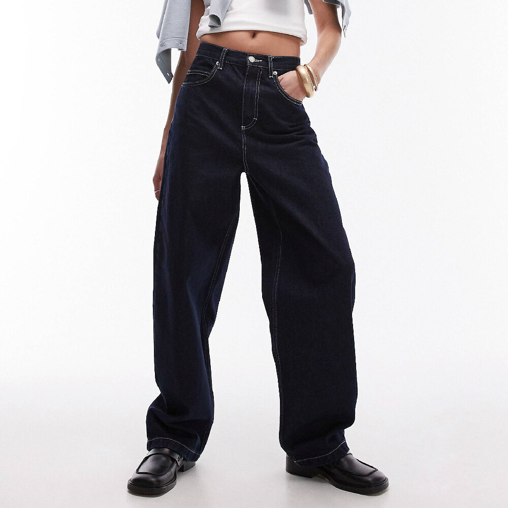 

Джинсы Topshop Baggy, сине-черный