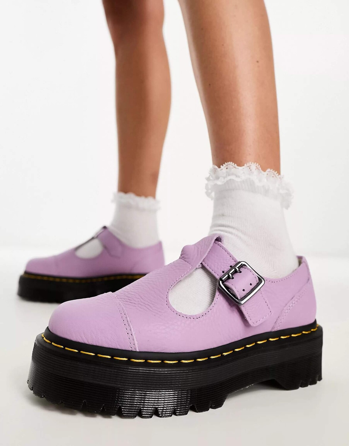 

Туфли на сплошной подошве Dr. Martens Bethan Quad Mary Jane, сиреневый/черный