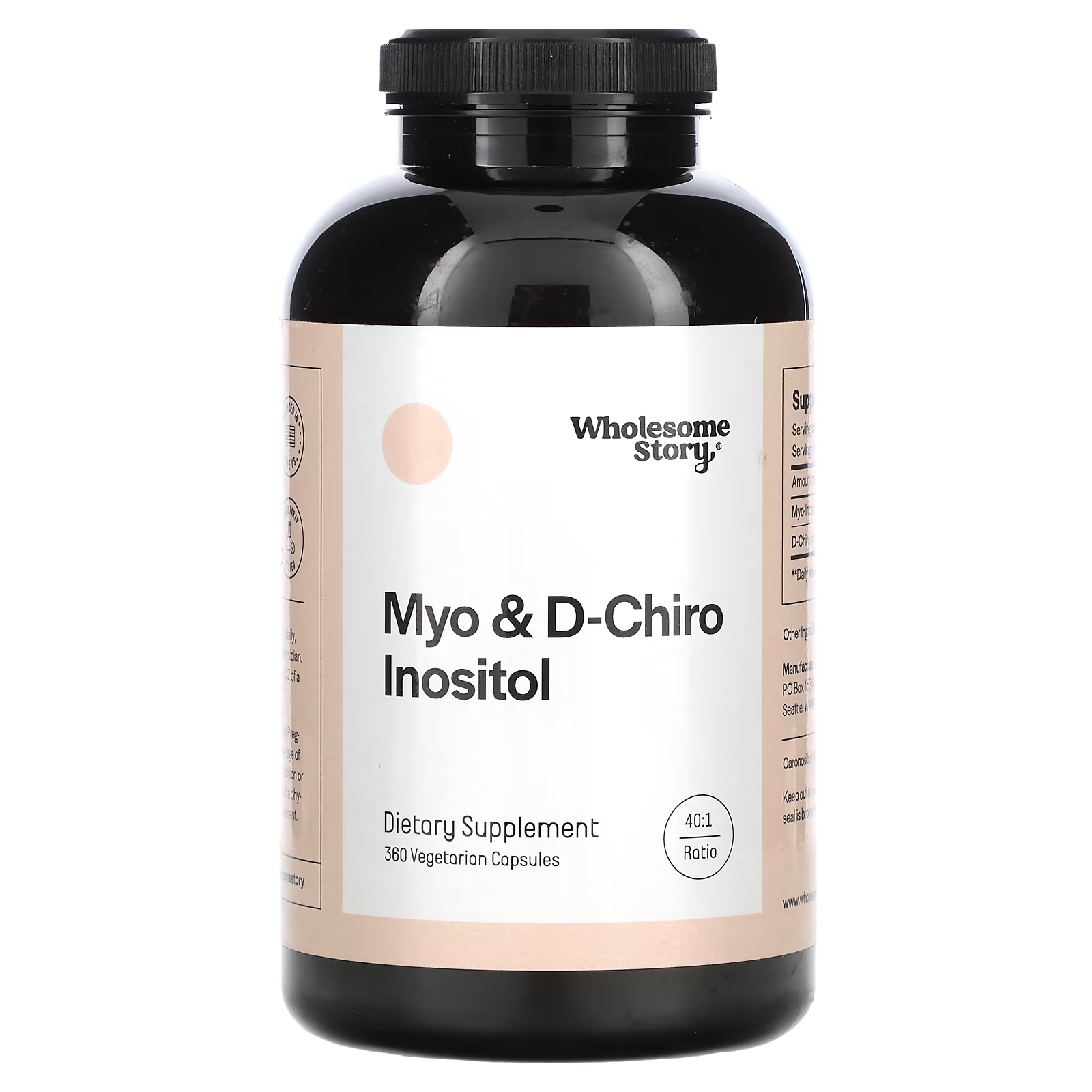 Wholesome Story Мио и D-хиро инозитол, 360 вегетарианских капсул nutricost для женщин мио и d хиро инозитол 120 капсул