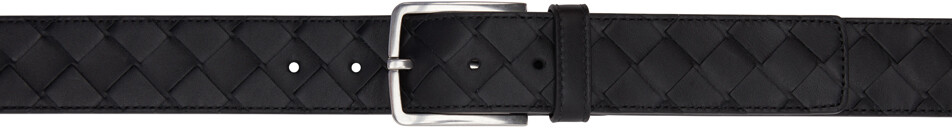 

Черный широкий ремень Intrecciato Bottega Veneta