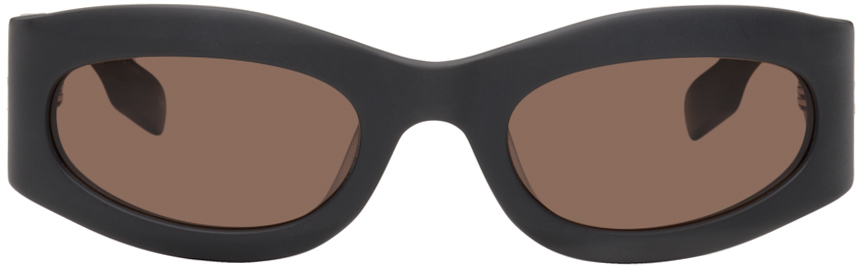 цена Серые овальные солнцезащитные очки MCQ