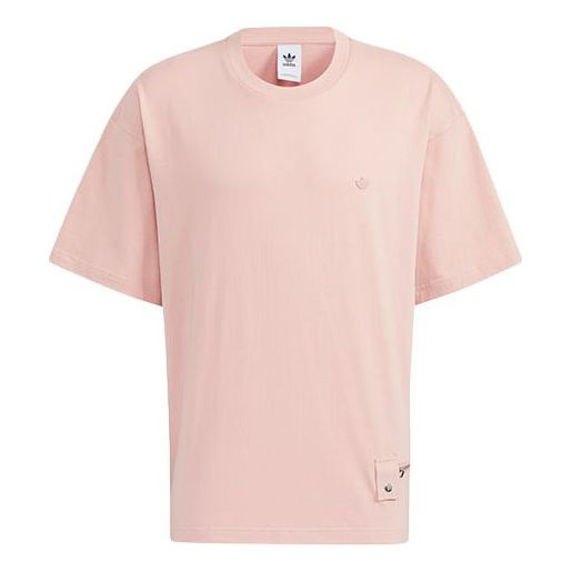 Футболка Adidas originals Zipper Ss Tee Solid Color Sports Round Neck Short Sleeve Pink, Розовый 2024 winter solid color o neck zipper casual women clothing retro fashion all match sleeveless simple cotton tank top