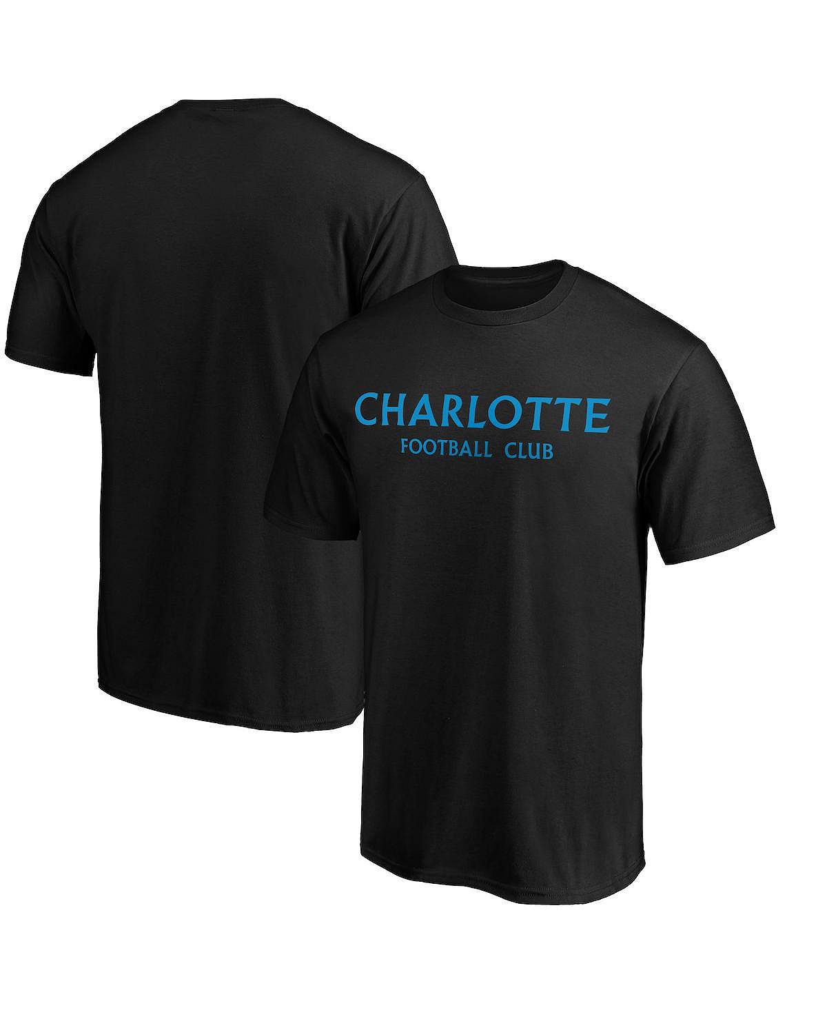 Мужская футболка с логотипом charlotte fc черного цвета с логотипом Fanatics, черный