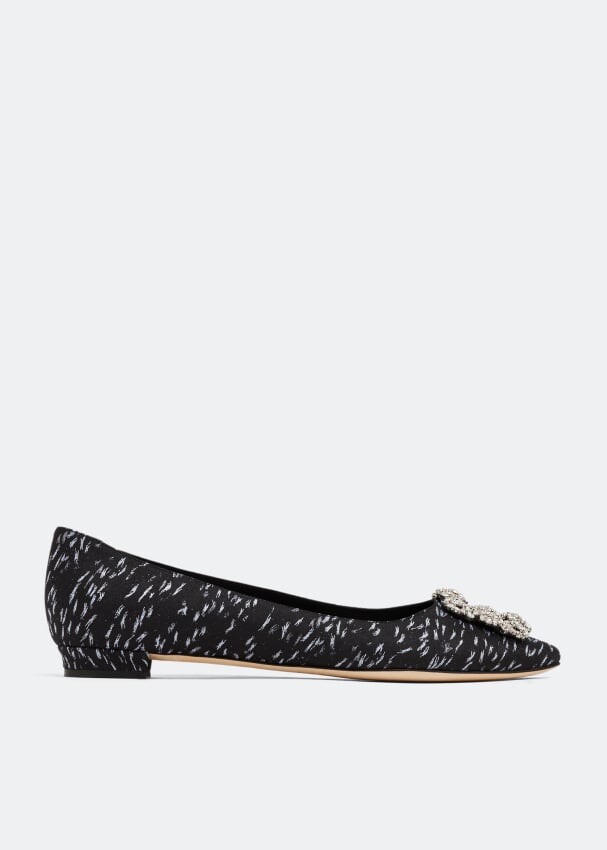 

Балетки MANOLO BLAHNIK Hangisi jacquard flats, черный