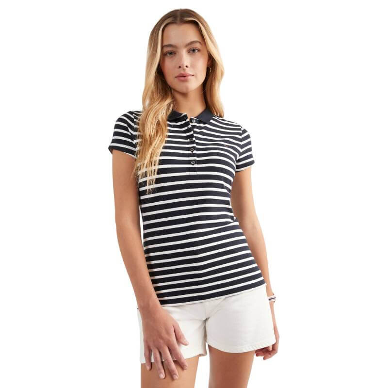 

Футболка Tommy Hilfiger Slim Fit Stripe Polo, темно-синий