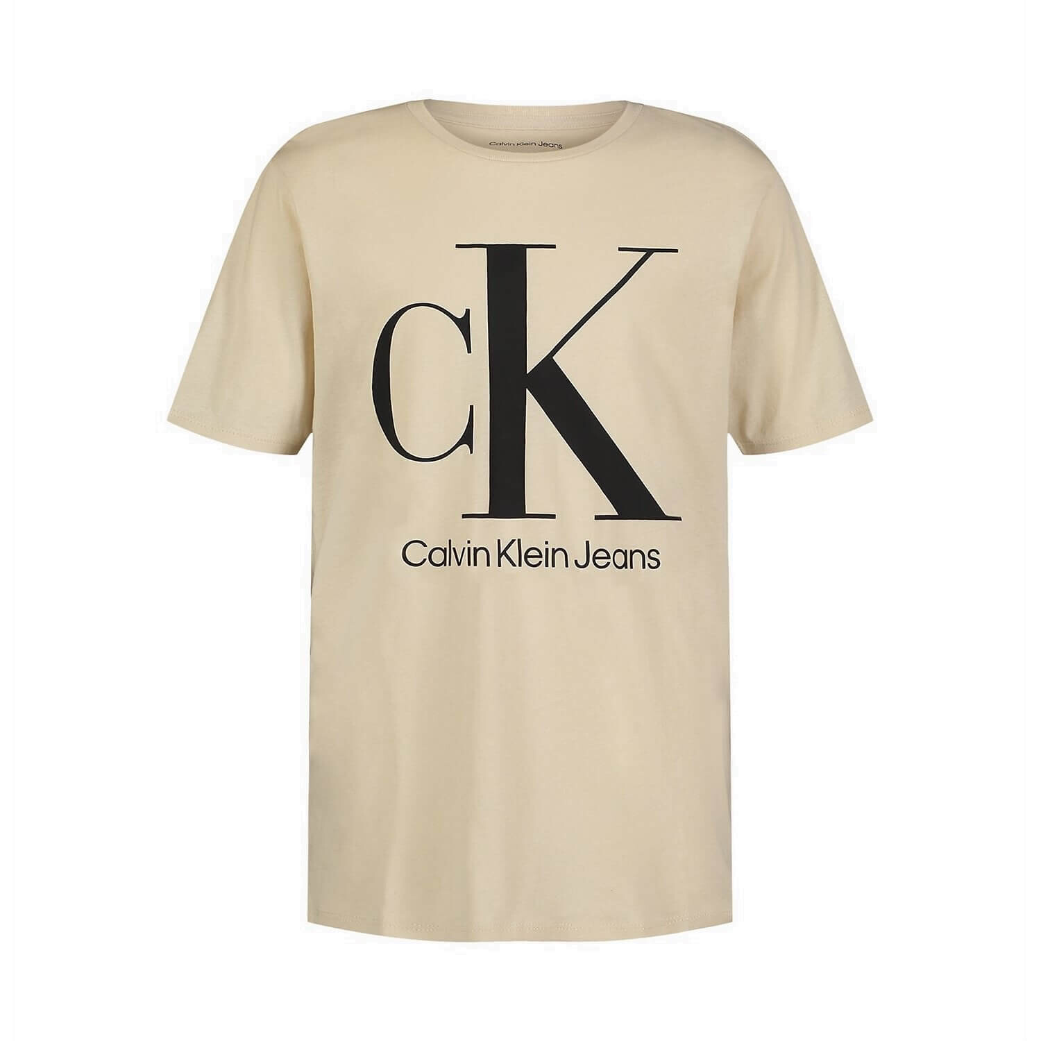 

Футболка оверсайз для мальчиков Calvin Klein Monogram Logo Crewneck, бежевый