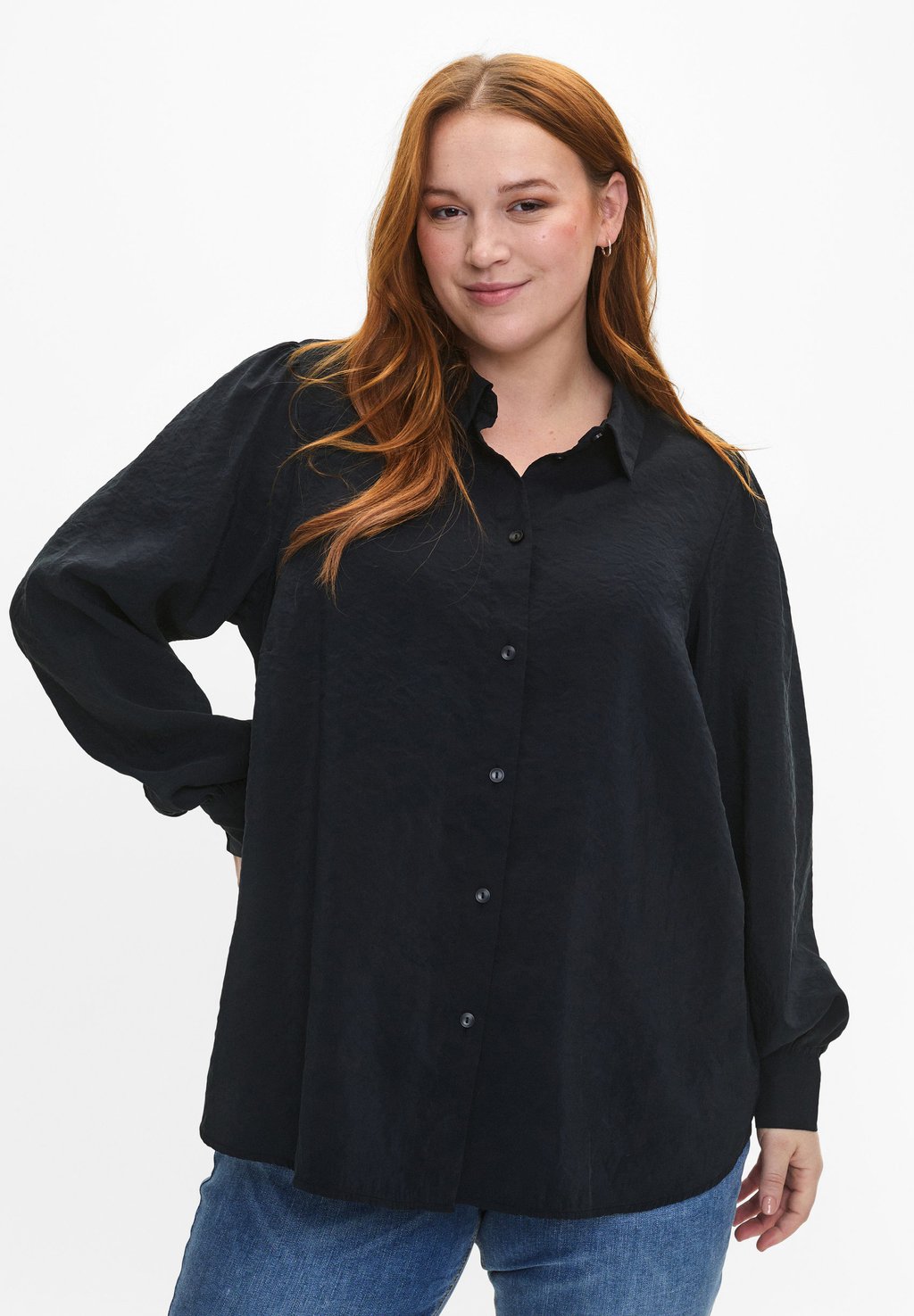 Блузка-рубашка LANGARM Zizzi, цвет black