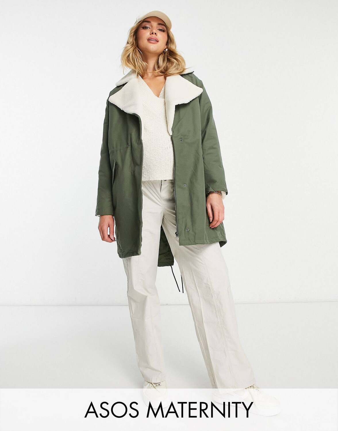 

Оливковая парка с водопадом ASOS DESIGN Maternity Maternity, Зеленый