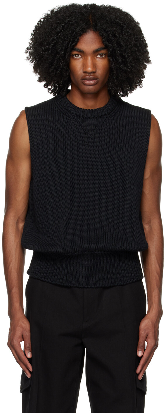 

Черный жилет с круглым вырезом Jil Sander