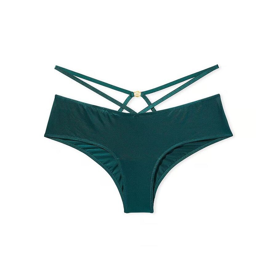 

Трусы Victoria's Secret Icon Very Sexy Strappy Detail Lace Cheeky, темно-зеленый