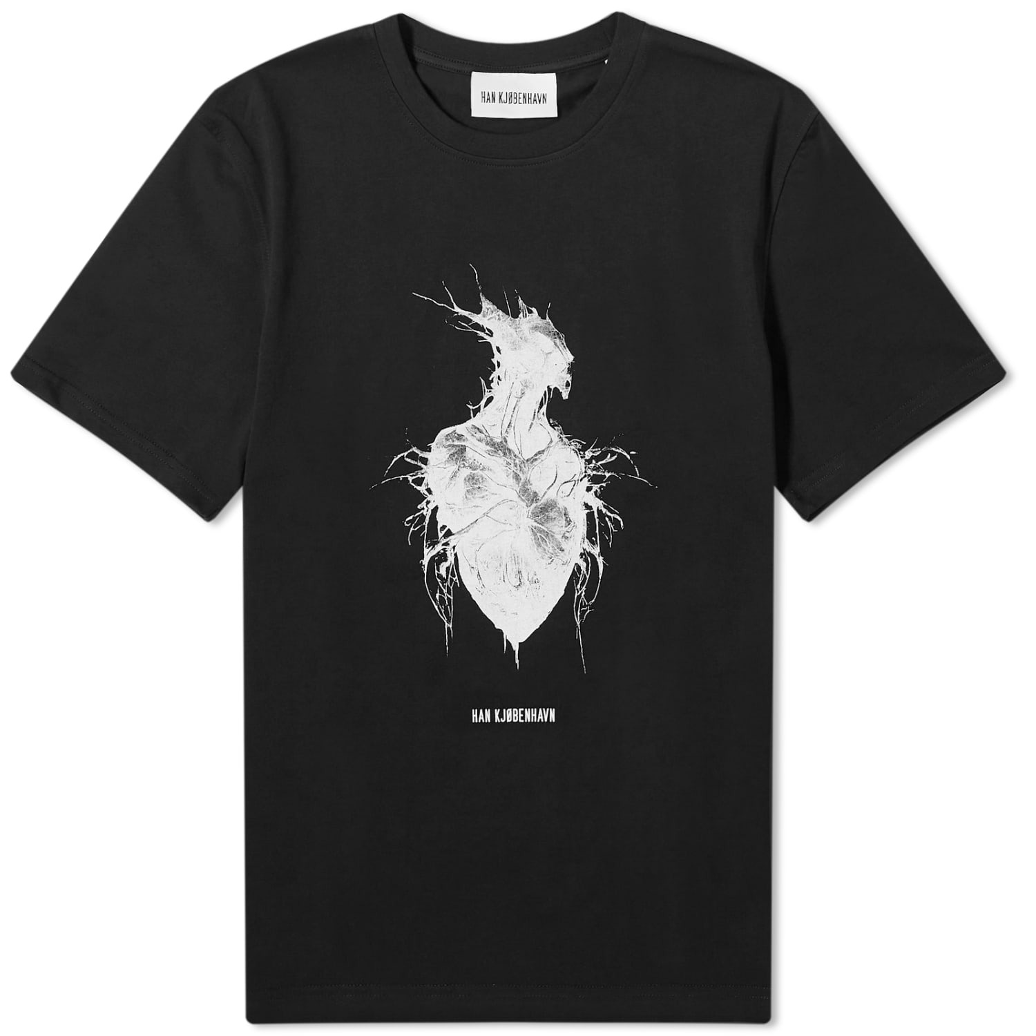Футболка Han Kjobenhavn Heart Monster Print, черный худи han kjobenhavn силуэт свободный размер s черный