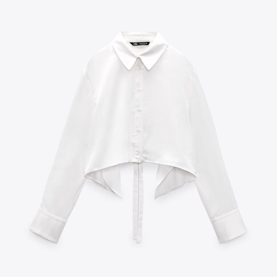 

Рубашка Zara Satin Cape, белый