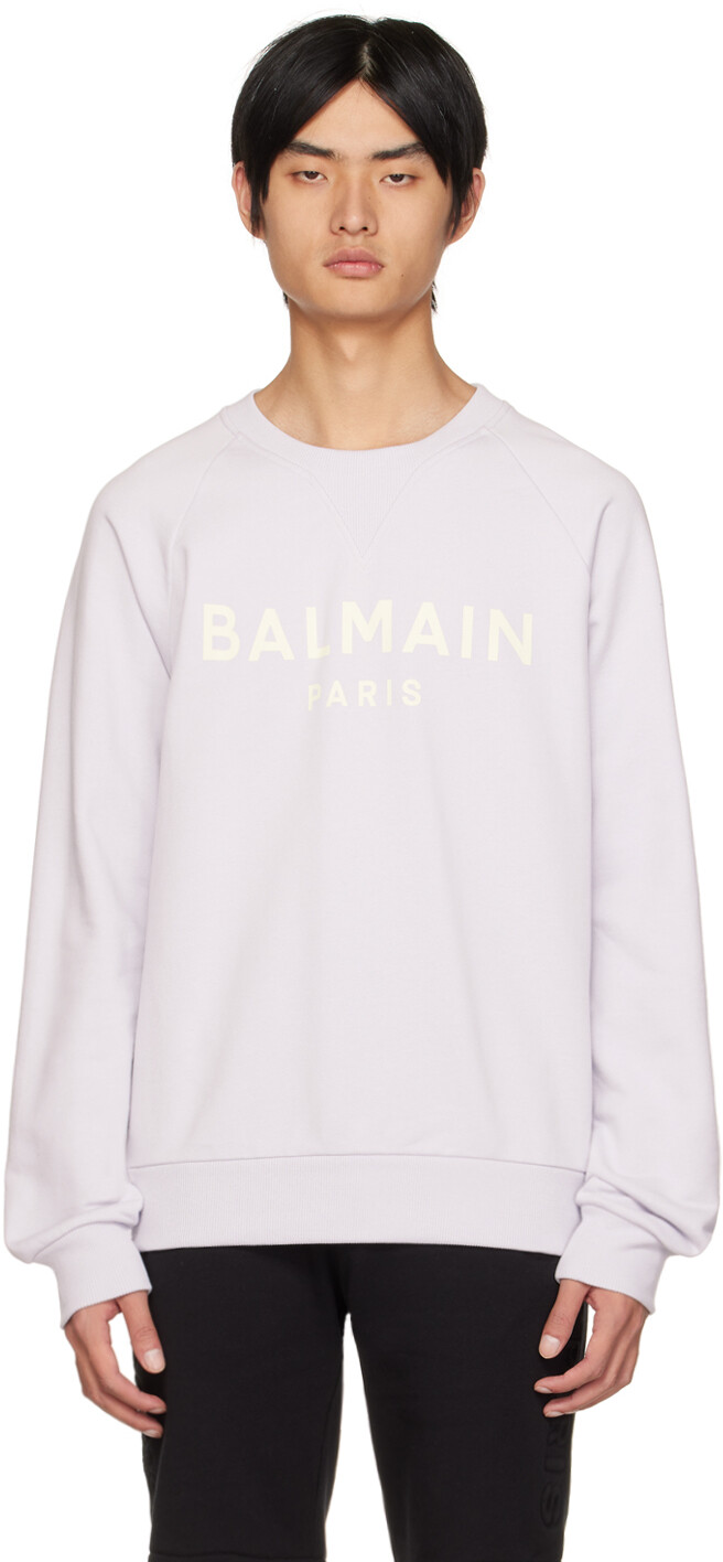 

Синяя толстовка с принтом Balmain