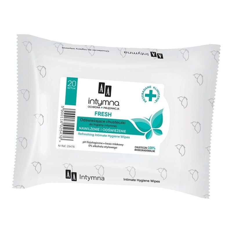 

AA Intymna Ochrona&Pielęgnacja Fresh салфетки для интимной гигиены, 20 шт.