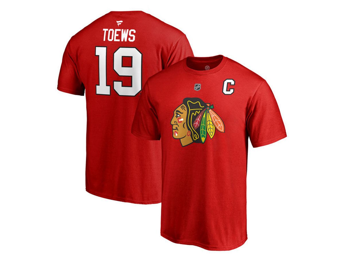 Мужская футболка chicago blackhawks jonathan toews с аутентичным именем и номером стека Majestic, красный printio 3d кружка chicago blackhawks