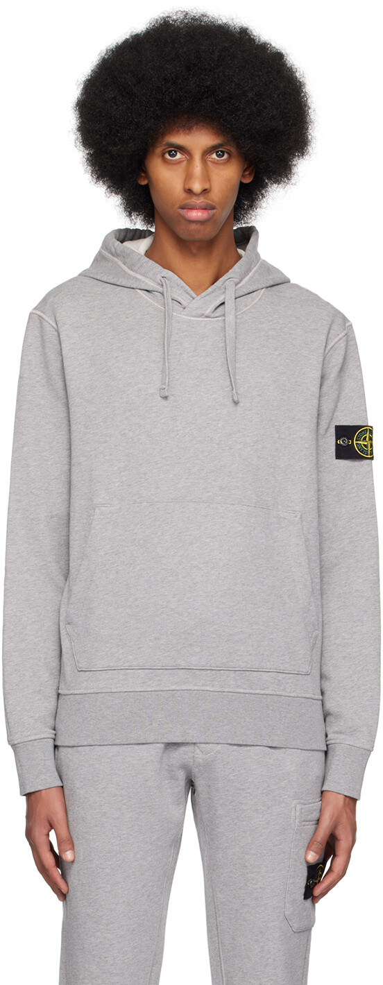 

Серый худи с нашивками Stone Island