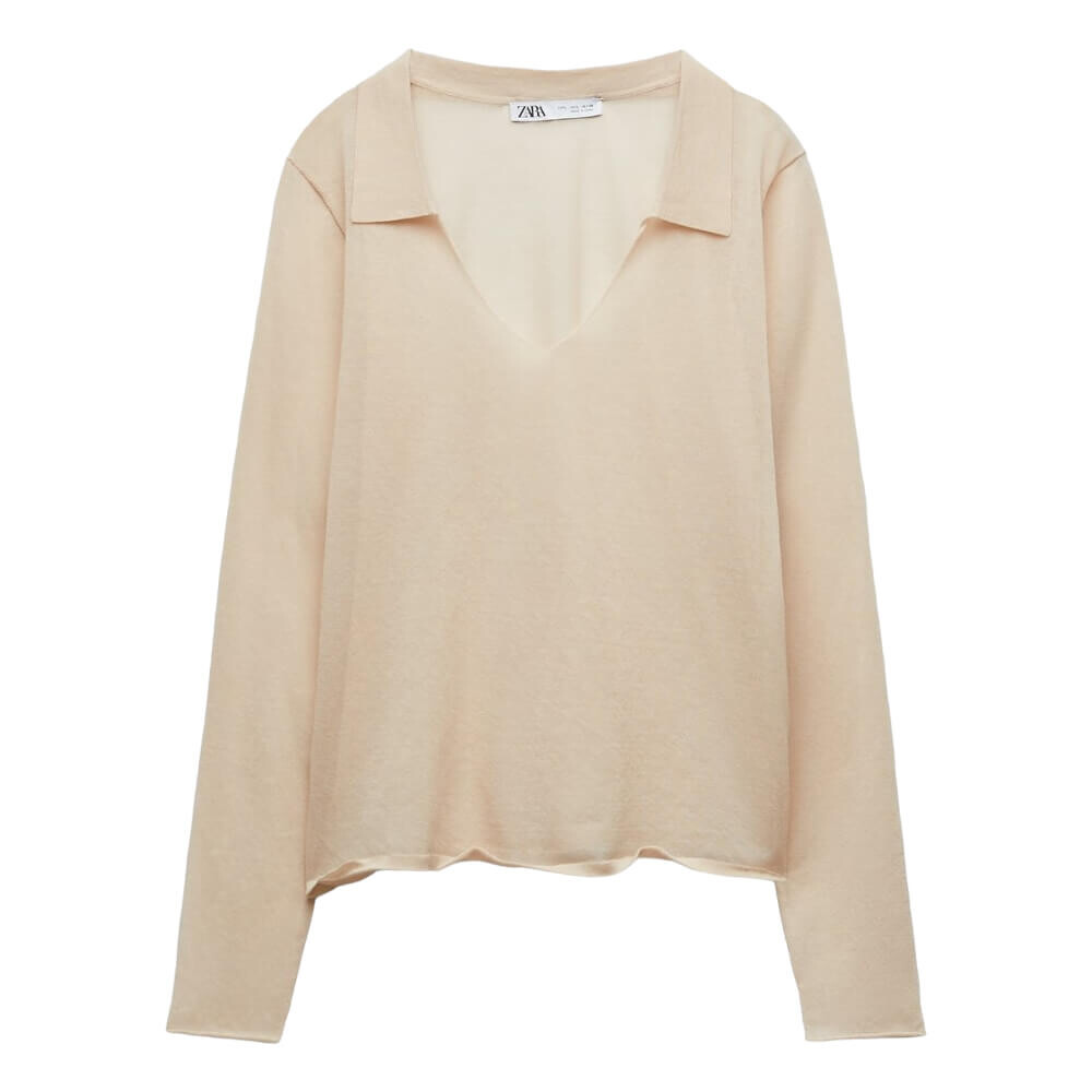 

Свитер Zara Semi-sheer Knit, экрю