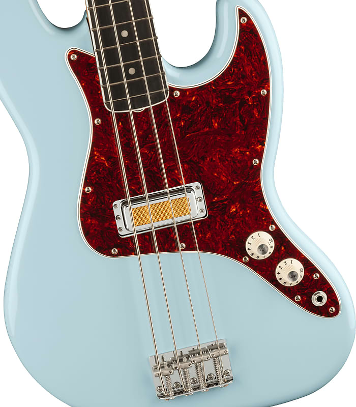 Fender Gold Foil Jazz Bass, накладка на гриф Ebony, цвет Sonic Blue Gold Foil Jazz Bass, Ebony Fingerboard, Sonic Blue