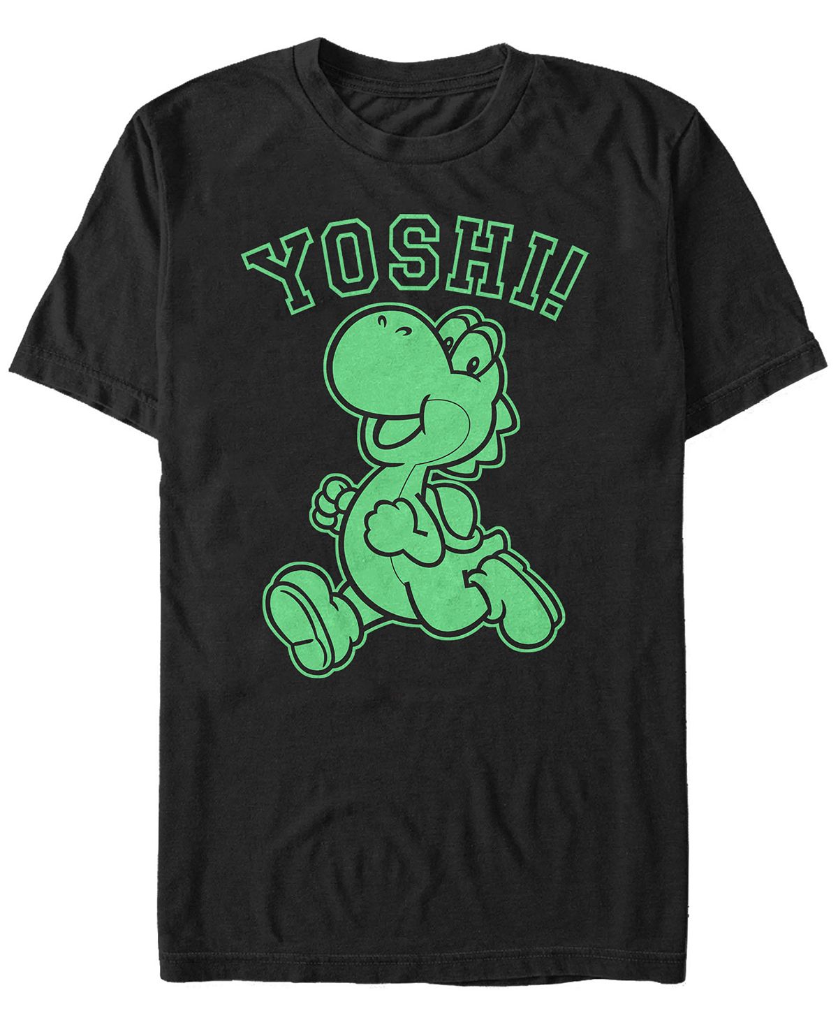 Мужская футболка с коротким рукавом nintendo super mario running yoshi Fifth Sun, черный