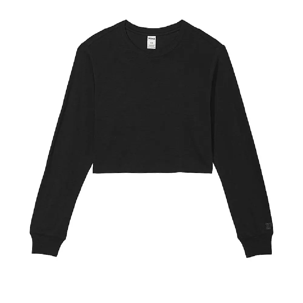 

Лонгслив Victoria's Secret Pink Premium Cotton Cropped, черный