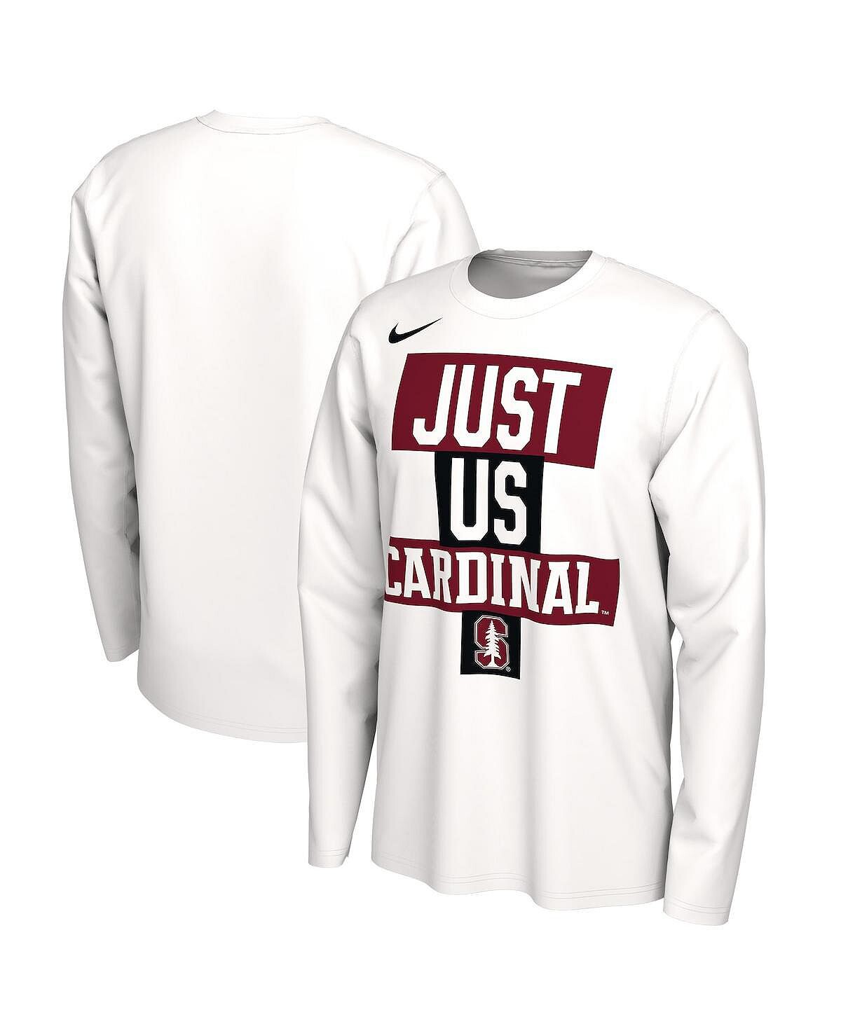 

Мужская белая футболка с длинным рукавом stanford cardinal 2021 postseason basketball just us bench legend Nike, белый