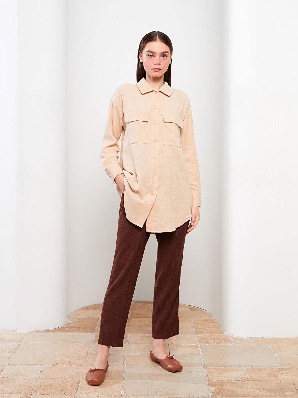 

Удобные прямые женские брюки LCW Modest, Коричневый