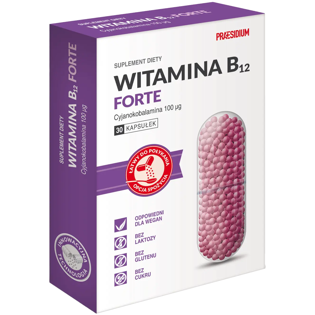 

Praesidium Witamina B12 Forte микрогранулы, 30 капсул/1 упаковка
