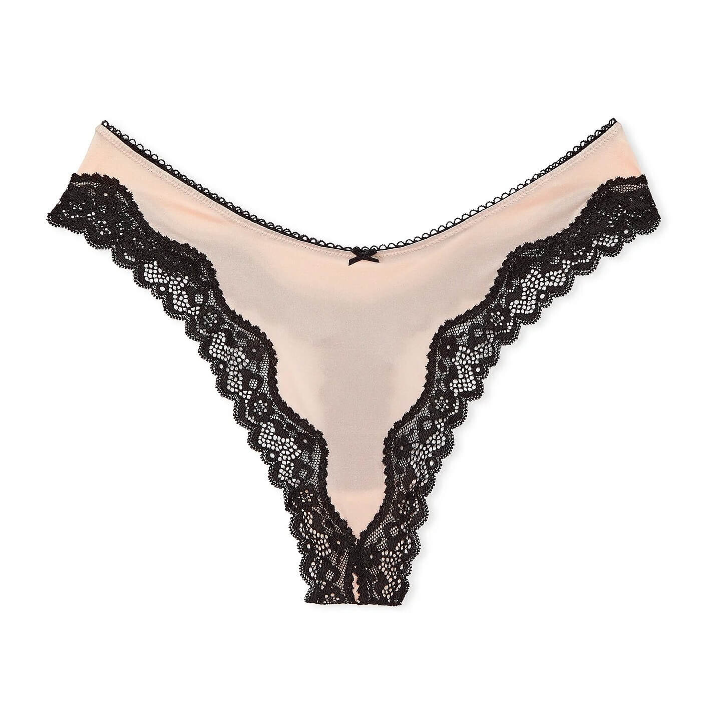 

Трусики-стринги Victoria's Secret Fun & Flirty High-Leg Scoop, светло-розовый/черный