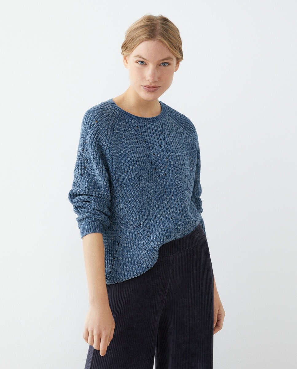 

Женский свитер из синели Southern Cotton, синий
