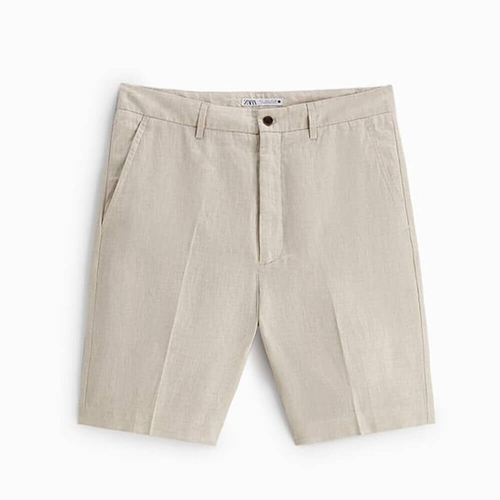

Шорты Zara 100% Linen Bermuda, натуральный