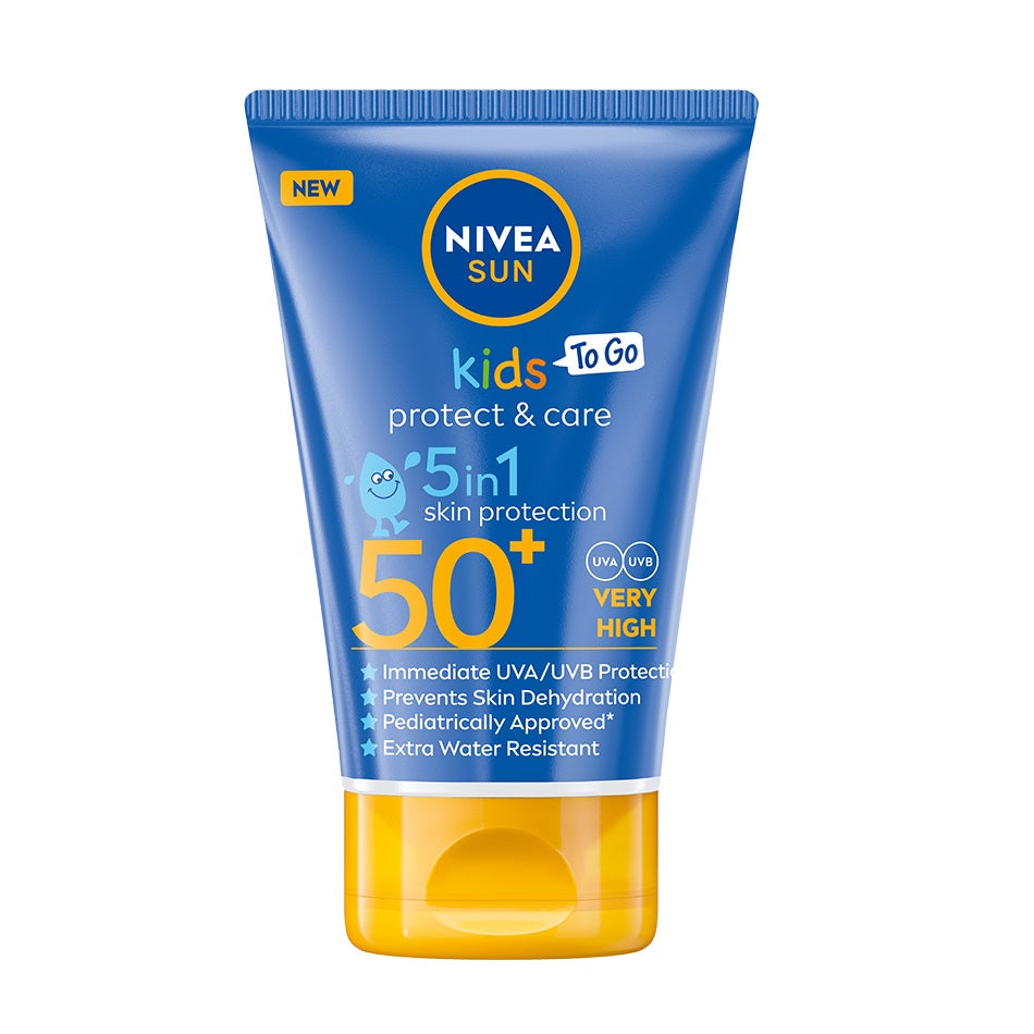 цена Nivea Sun Kids Protect & Care солнцезащитный лосьон для детей SPF50+ 50мл
