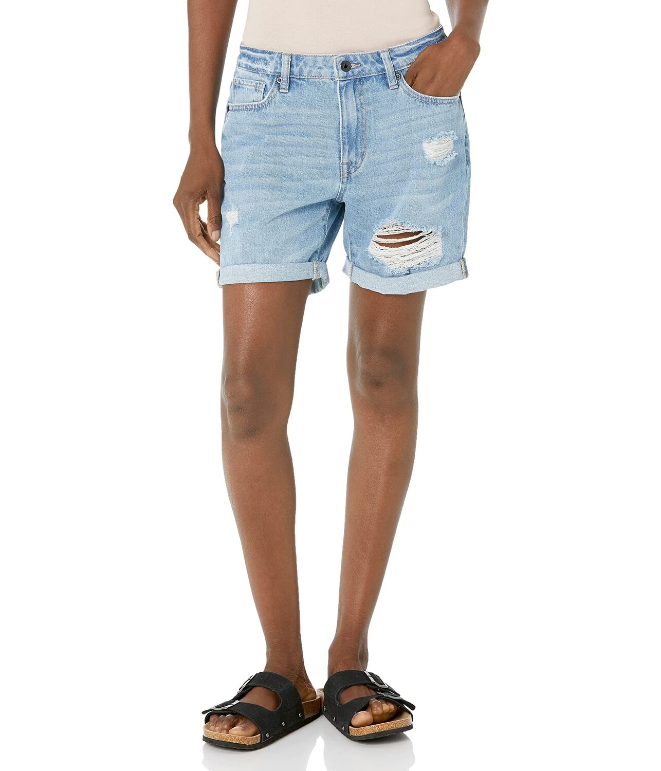 

Шорты Buffalo David Bitton, Billy Boyfriend Shorts in Distressed Blue