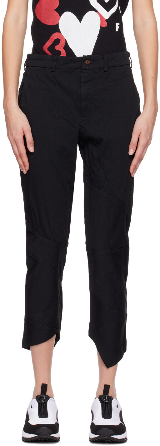 

Черные брюки косого кроя Black Comme des Garçons, Черный