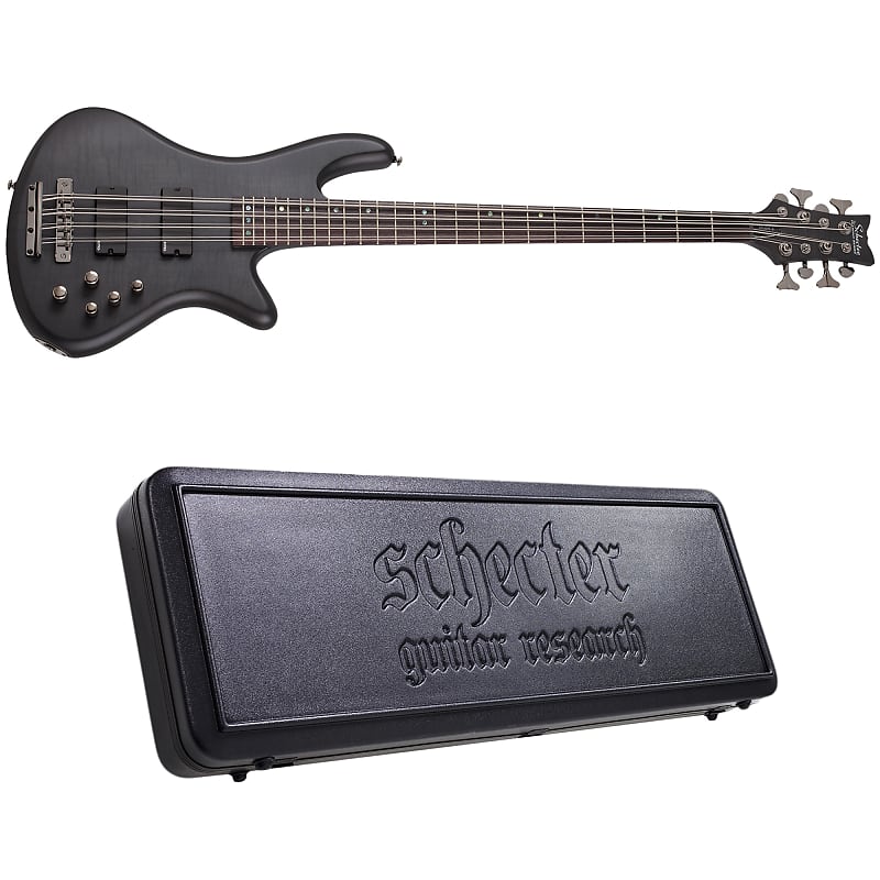 Schecter Stiletto Studio-8 See-Thru Black Satin STBLS 8-струнная электрическая бас-гитара + жесткий футляр Studio 8