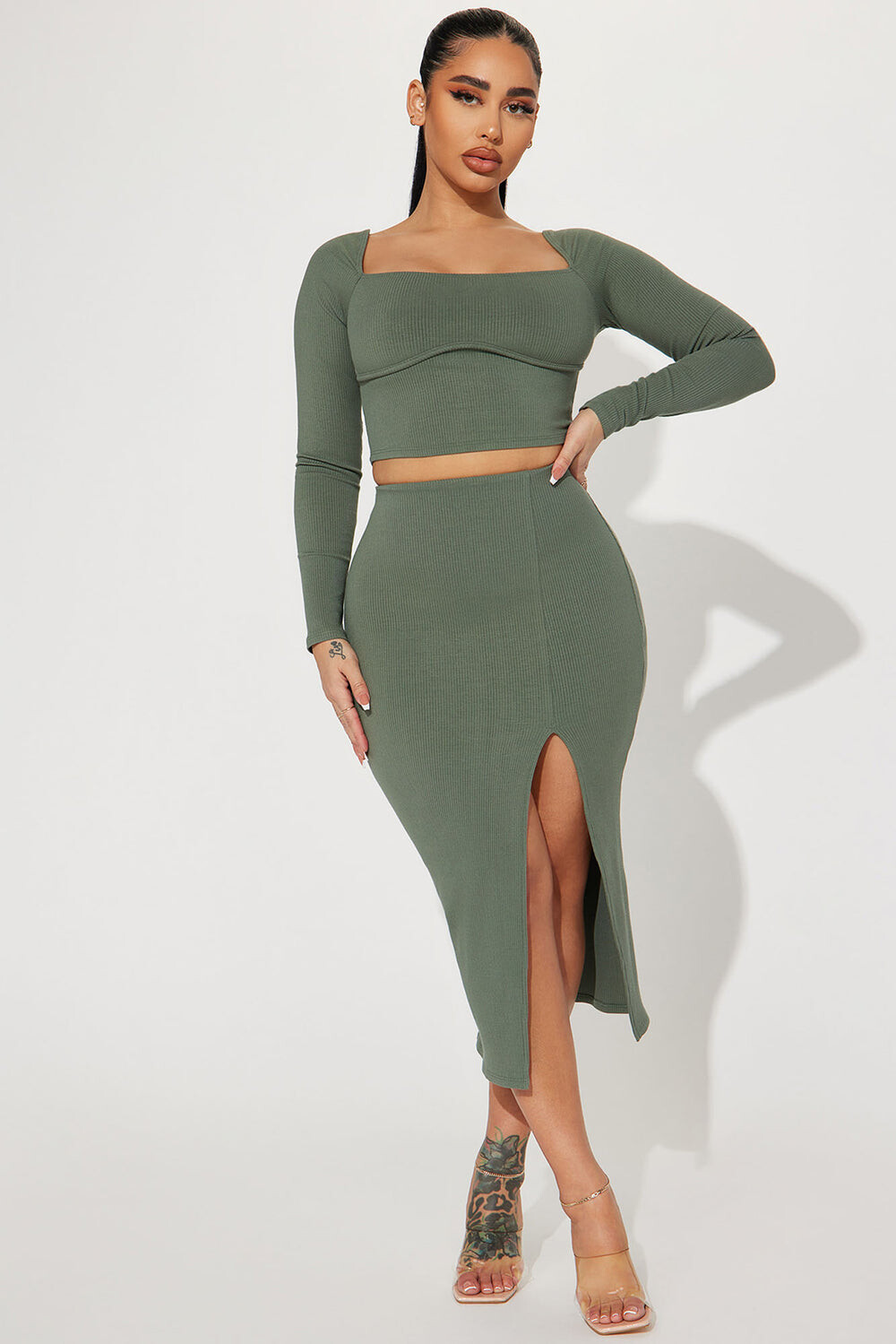 

Юбка Fashion Nova ST3206FN, оливковый