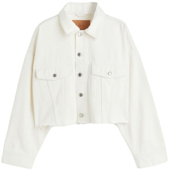

Куртка джинсовая H&M Boxy, белый