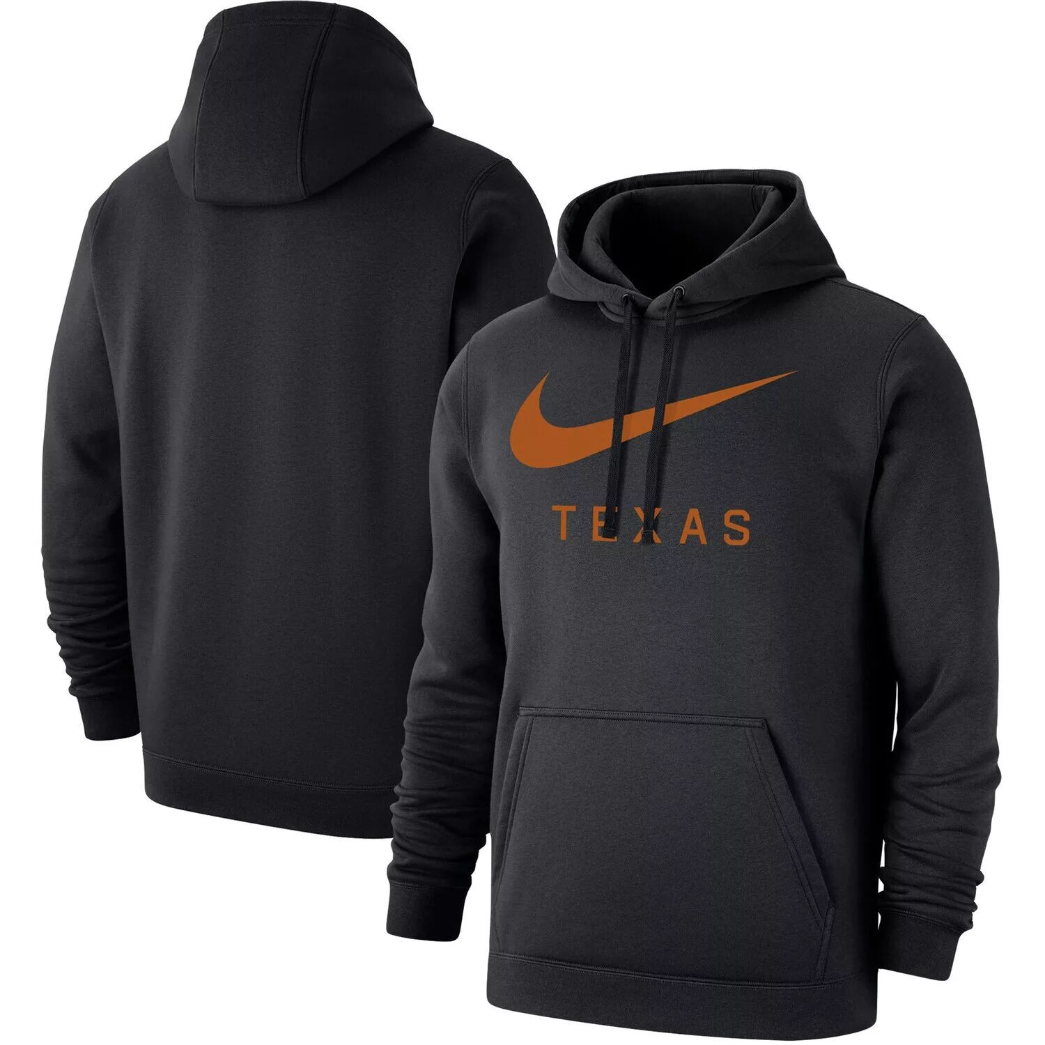 

Мужской черный пуловер с капюшоном Texas Longhorns Big Swoosh Club Nike