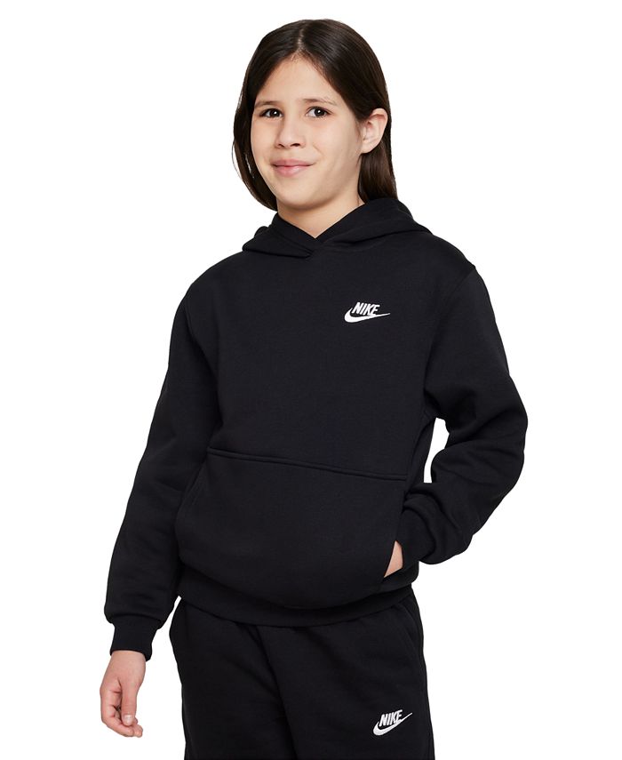 Спортивная одежда Флисовый пуловер с капюшоном Big Kids Club Nike, черный