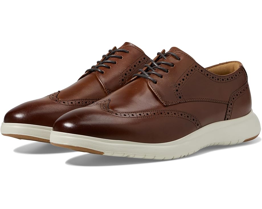 Кроссовки Florsheim Dash Wing Tip Sneaker Sole Oxford, цвет Cognac Smooth Leather/White Sole лоферы zara leather with track sole бежевый