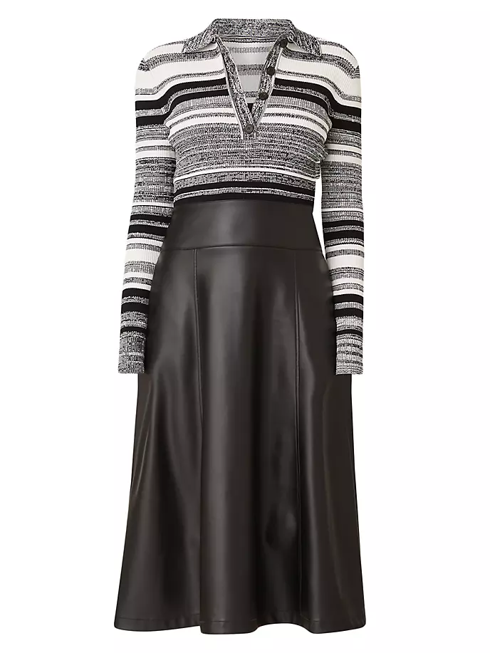 Платье миди Avril в смешанной технике Shoshanna, серый