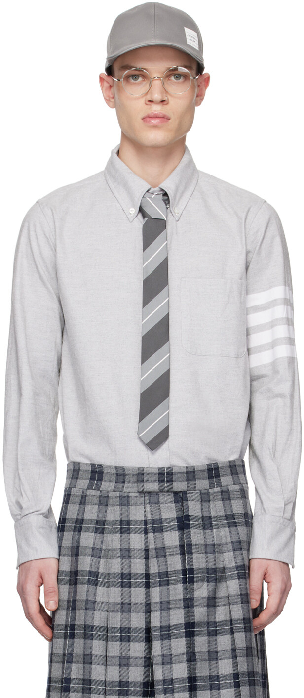 

Серая рубашка с 4 полосками Thom Browne