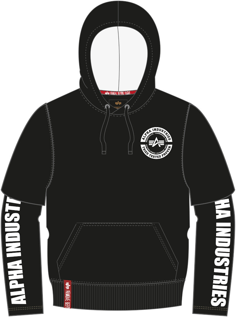 

Балахон Alpha Industries Sleeve Print, черный