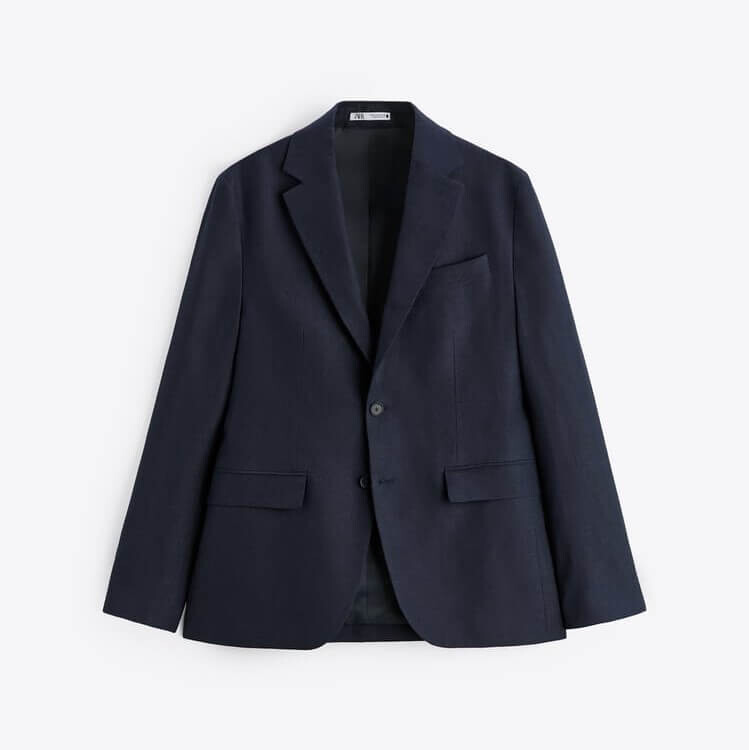 

Пиджак Zara Linen Suit, синий