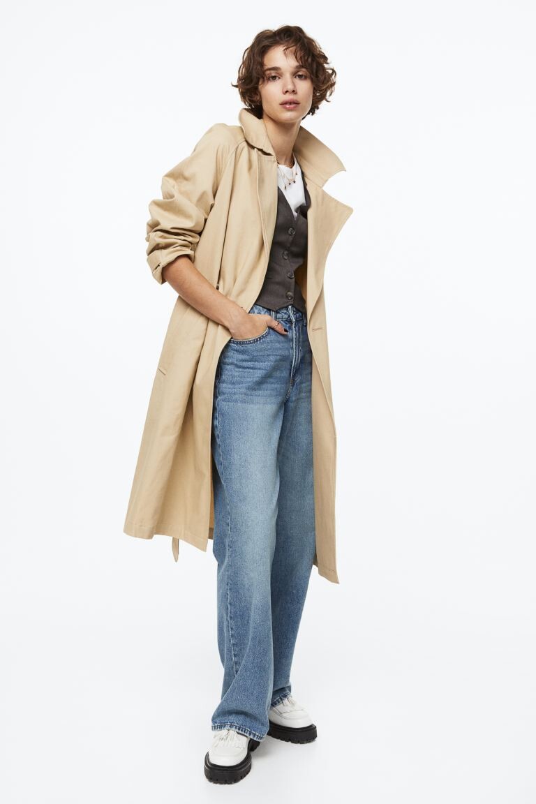 

Тренч из хлопкового твила H&M, бежевый
