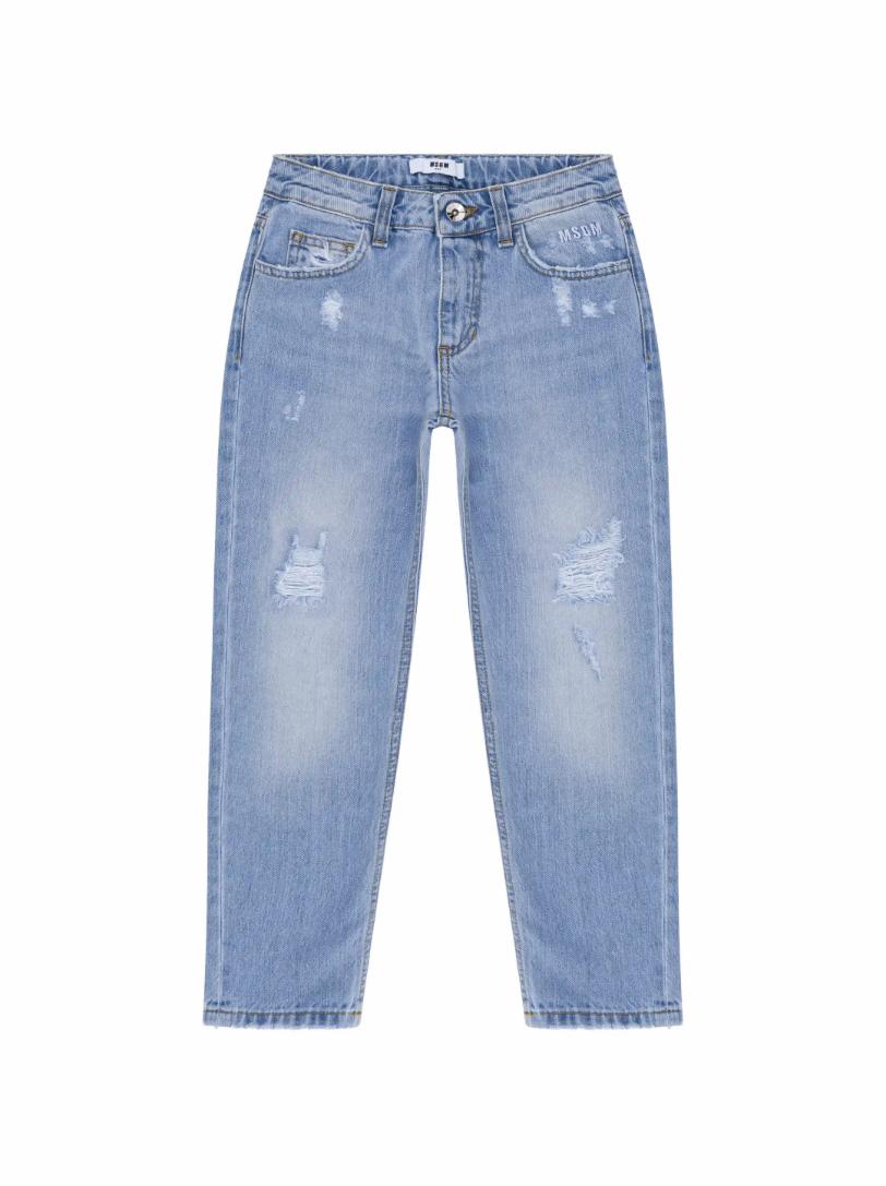 Прямые джинсы с рваным эффектом MSGM