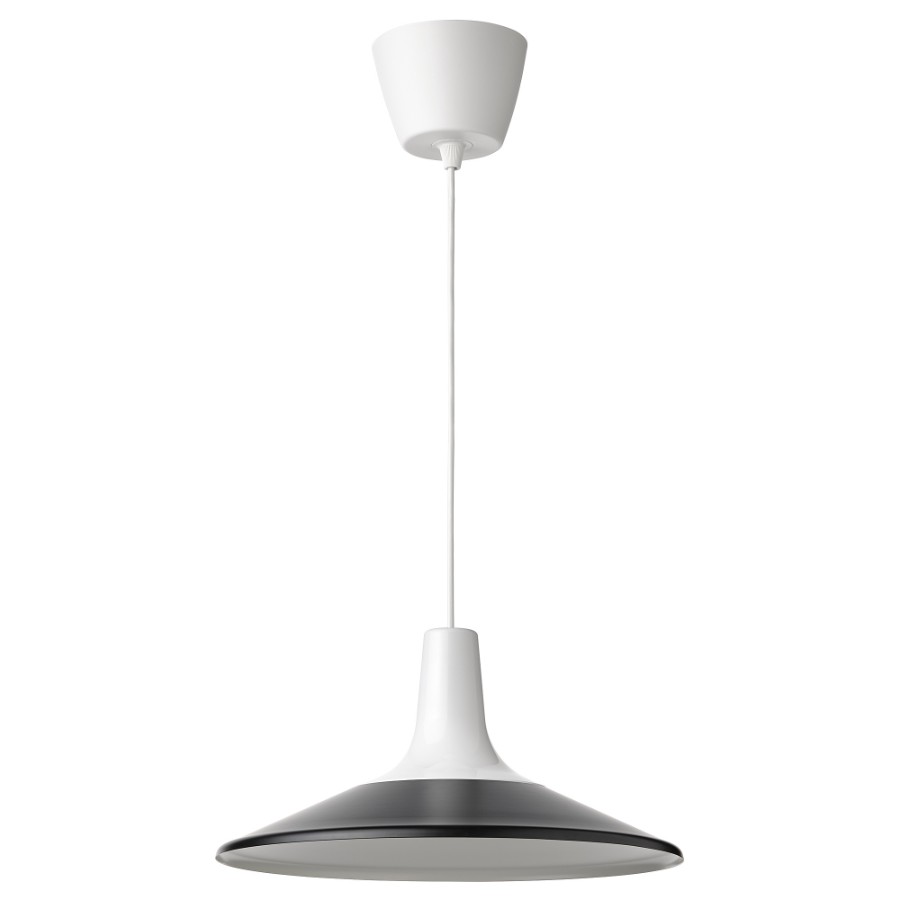 Подвесной светильник Ikea Fyrtiofyra 38 см, белый/черный лаунж зона aria с кофейно обеденным столом шоколадный закаленное стекло